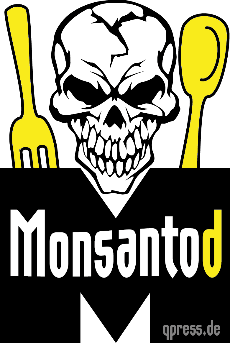 Monsantod Logo Gift Gentech Schaedel Loeffel Gabel Tod trans