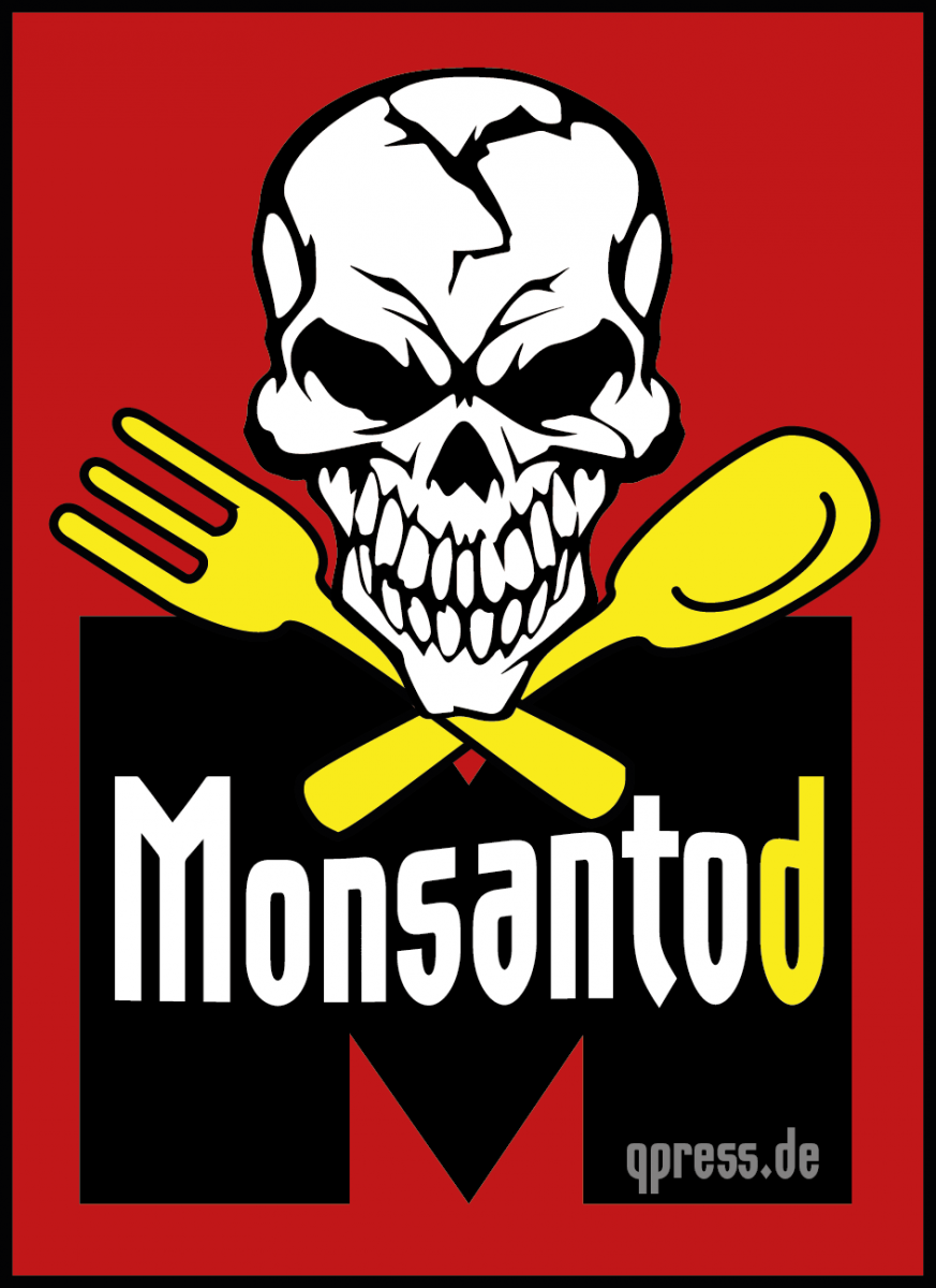 Monsantod Logo Gift Gentech Schaedel Loeffel Gabel Tod